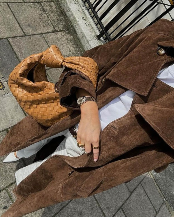 ASUNE - Classic Suede Trench Coat