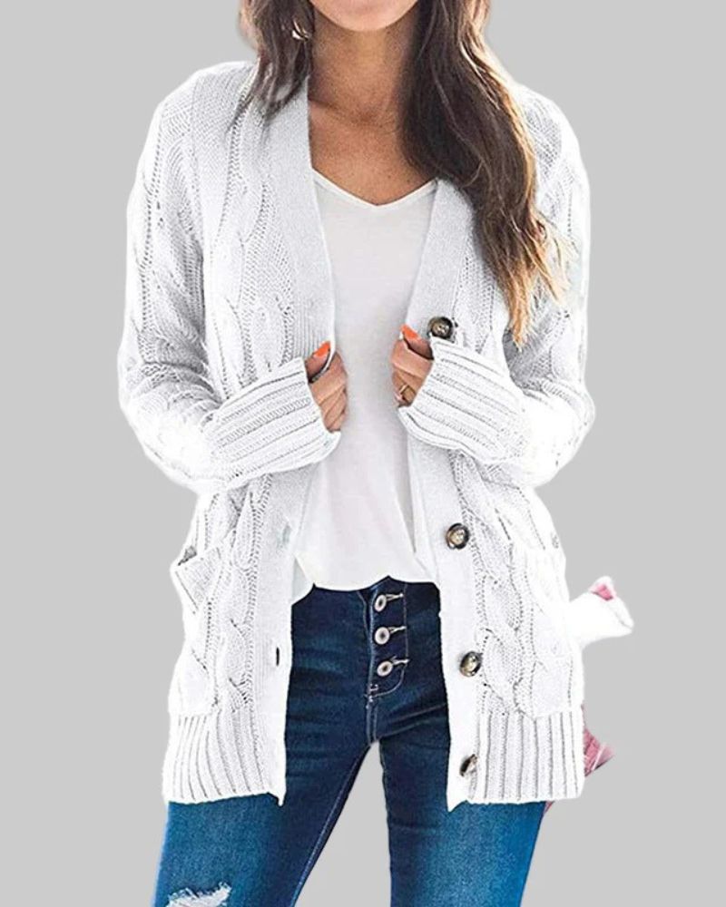 REMELY - Casual Long Sleeve Button Down Cardigan