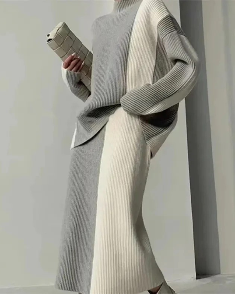 OSORA - Knit sweater and skirt set