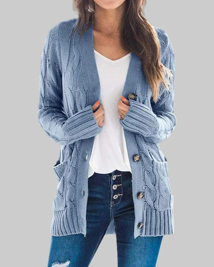 REMELY - Casual Long Sleeve Button Down Cardigan