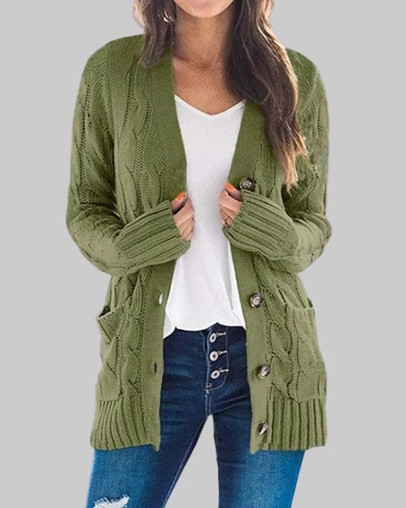 REMELY - Casual Long Sleeve Button Down Cardigan