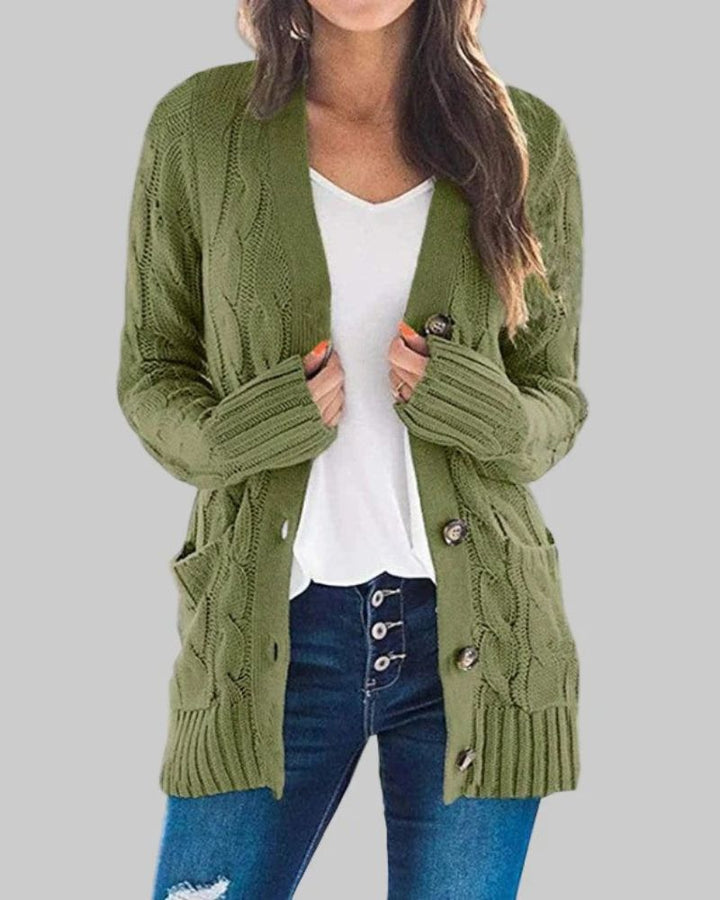 REMELY - Casual Long Sleeve Button Down Cardigan