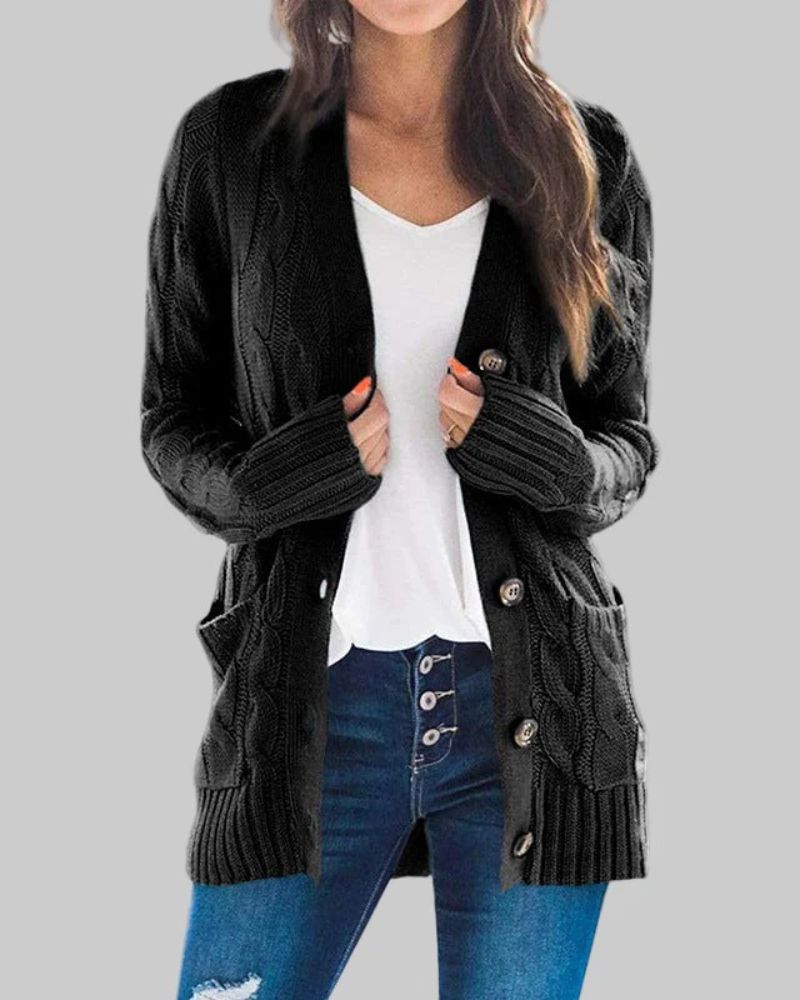 REMELY - Casual Long Sleeve Button Down Cardigan