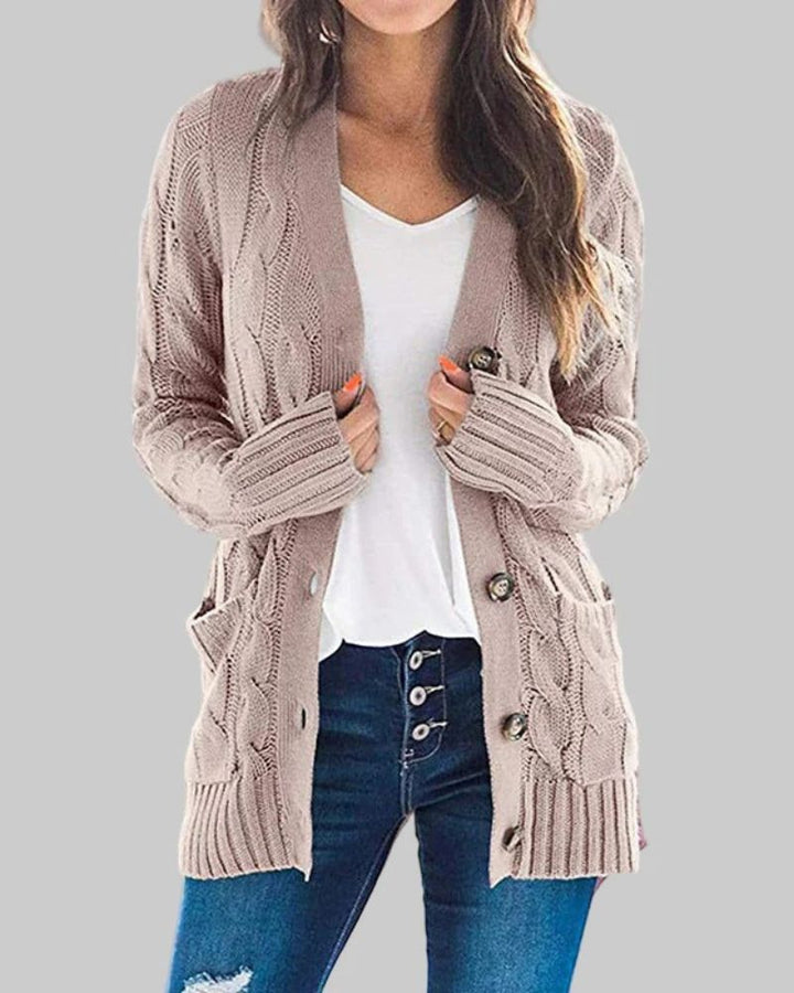 REMELY - Casual Long Sleeve Button Down Cardigan
