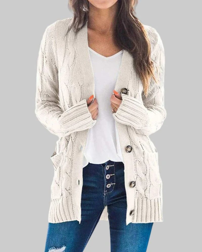 REMELY - Casual Long Sleeve Button Down Cardigan