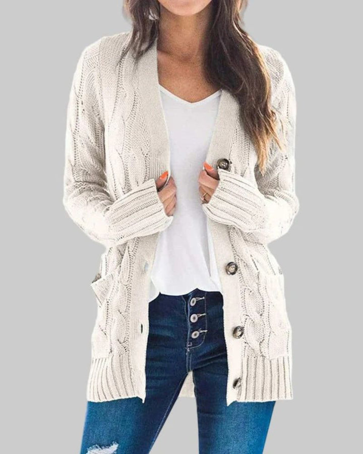 REMELY - Casual Long Sleeve Button Down Cardigan