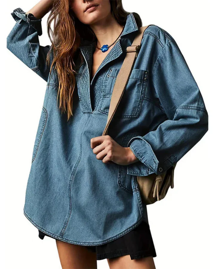 MIERESA - Oversized Denim Pullover