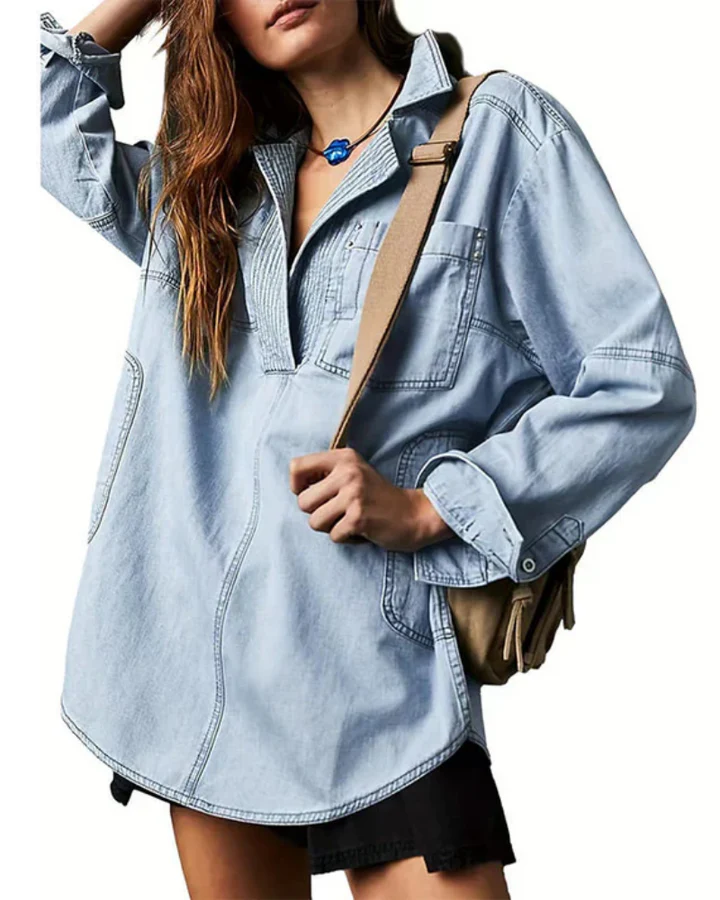 MIERESA - Oversized Denim Pullover